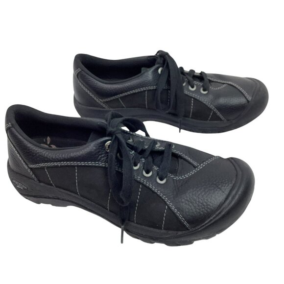Keen Presidio Womens 8.5 Leather Lace-Up Black Loafers - Picture 10 of 12